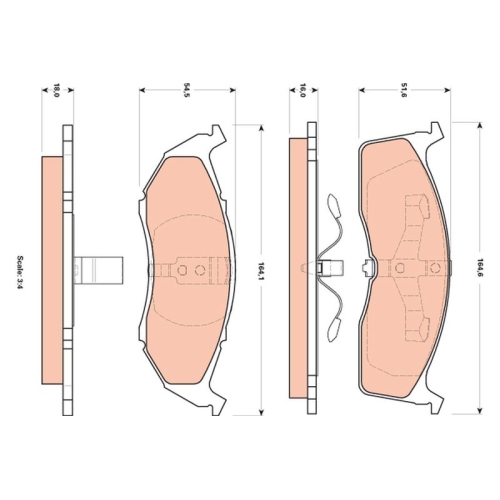 TRW Bremsbelagsatz, Scheibenbremse GDB4091