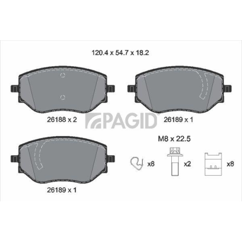 PAGID Bremsbelagsatz, Scheibenbremse T2248N