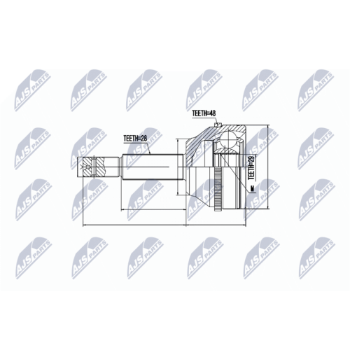 NTY Gelenksatz, Antriebswelle NPZ-FR-032