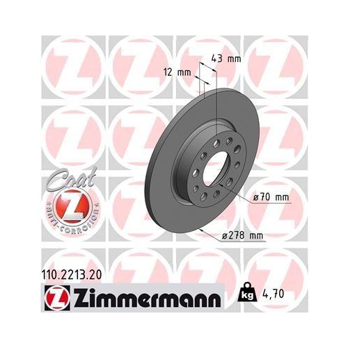 ZIMMERMANN Bremsscheibe COAT Z 110.2213.20