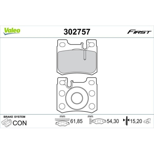 VALEO Bremsbelagsatz, Scheibenbremse FIRST 302757