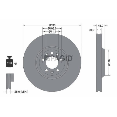 PAGID Bremsscheibe 54295NC