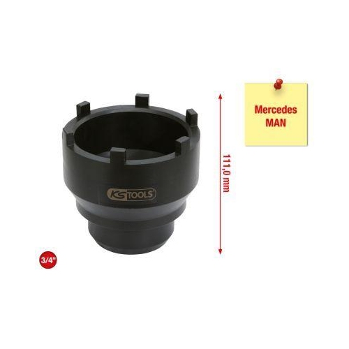 3/4 Zoll Nutmuttern-Schl&uuml;ssel mit 6 Zapfen f&uuml;r Mercedes MAN 95-115mm KS TOOLS