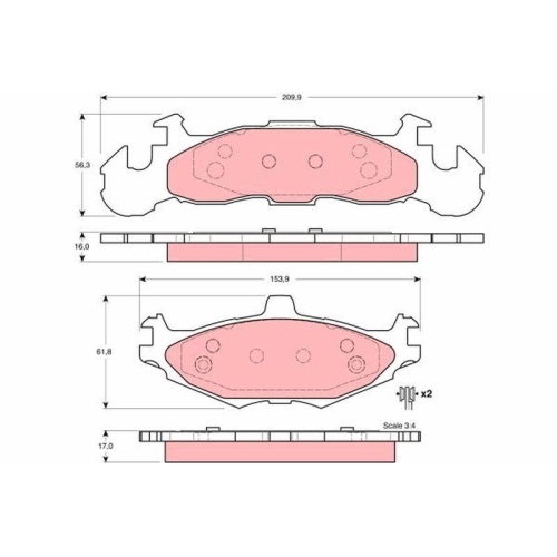 TRW Bremsbelagsatz, Scheibenbremse GDB4003