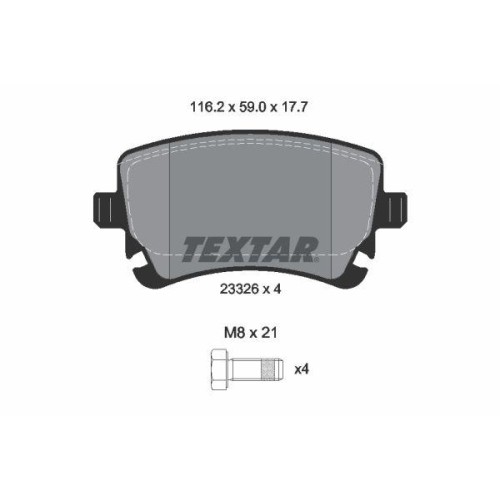 TEXTAR Bremsbelagsatz, Scheibenbremse Q+ 2332611