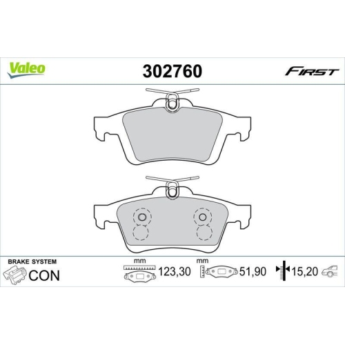 VALEO Bremsbelagsatz, Scheibenbremse FIRST 302760