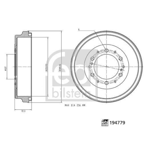 FEBI BILSTEIN Bremstrommel 194779