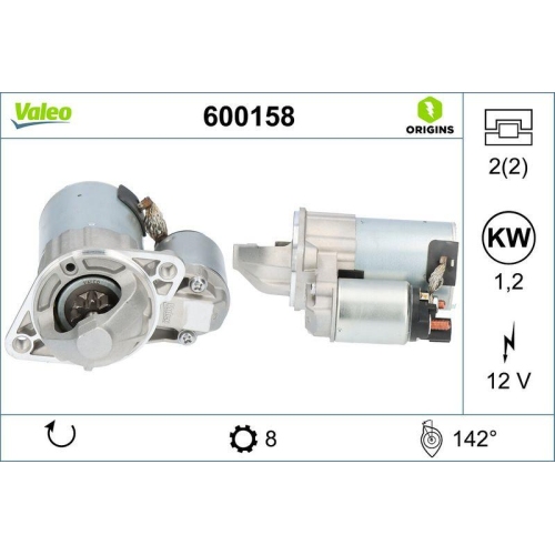 VALEO Starter VALEO ORIGINS - NEW O.E. TECHNOLOGIE 600158