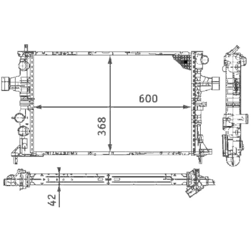 MAHLE Kühler, Motorkühlung BEHR CR 319 000S