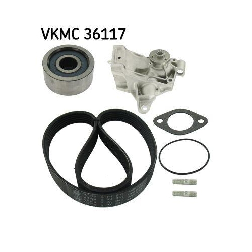SKF Wasserpumpe + Keilrippenriemensatz VKMC 36117