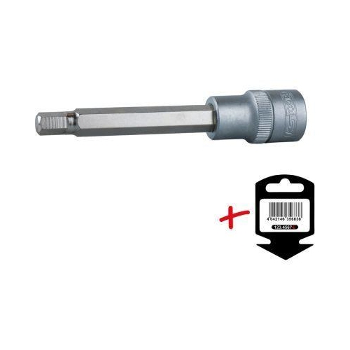 1/2 Zoll Bit-Stecknuss Innensechskant, lang, 10mm auf H&auml;nger KS TOOLS 911.1330-E