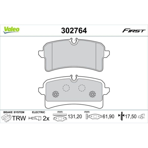 VALEO Bremsbelagsatz, Scheibenbremse FIRST 302764