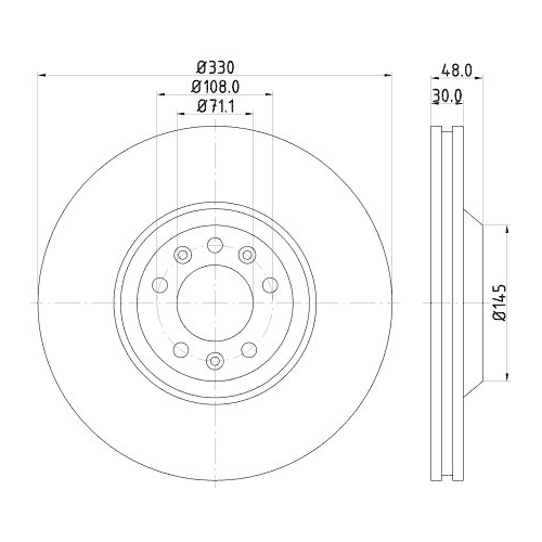 HELLA Bremsscheibe PRO High Carbon 8DD 355 128-221