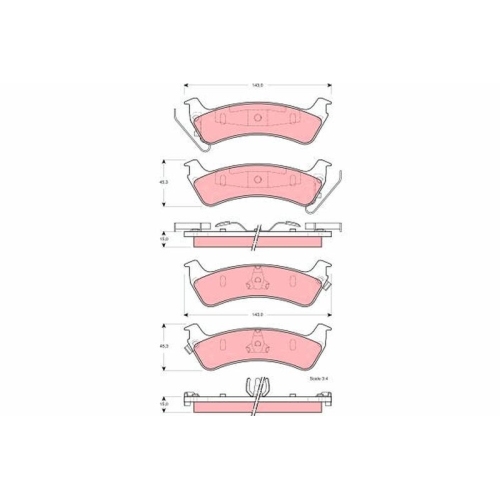 TRW Bremsbelagsatz, Scheibenbremse GDB4124