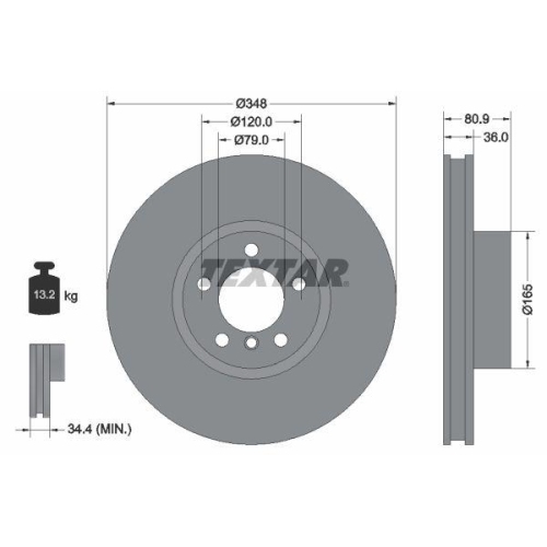 TEXTAR Bremsscheibe PRO+ 92269505
