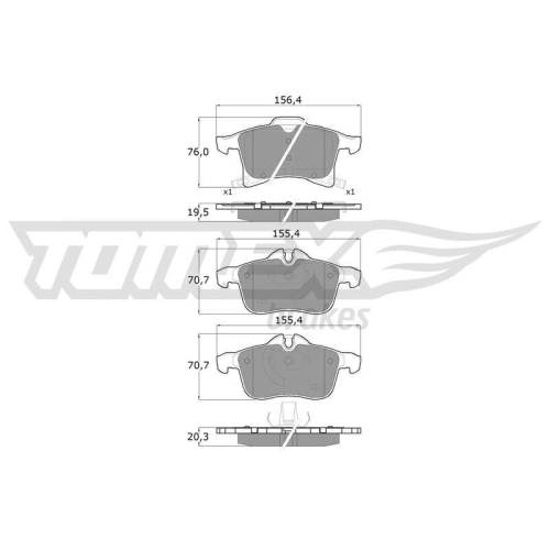 TOMEX Brakes Bremsbelagsatz, Scheibenbremse TX 13-00