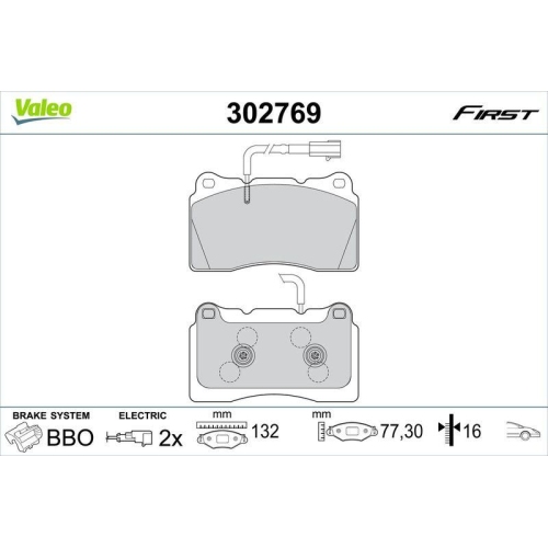 VALEO Bremsbelagsatz, Scheibenbremse FIRST 302769