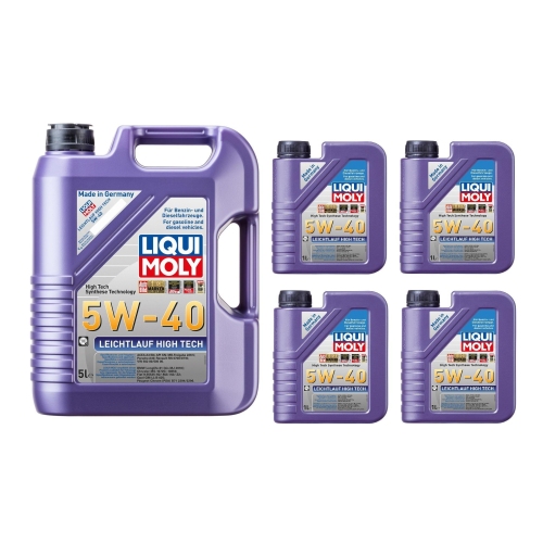 Liqui Moly Motoröl Motorenöl Leichtlauf High Tech, 5W-40, 9 Liter 4X3863+3864