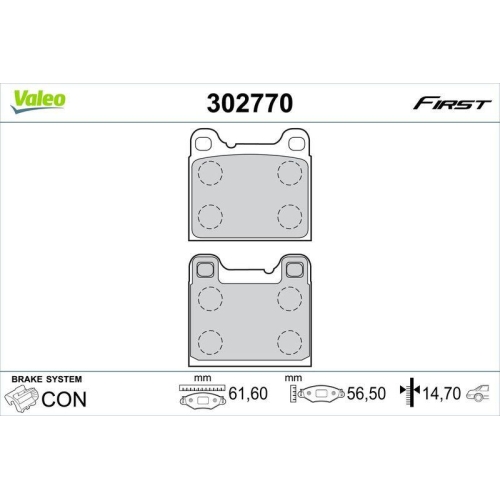 VALEO Bremsbelagsatz, Scheibenbremse FIRST 302770