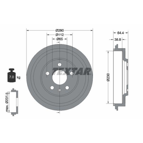 TEXTAR Bremstrommel 94039300