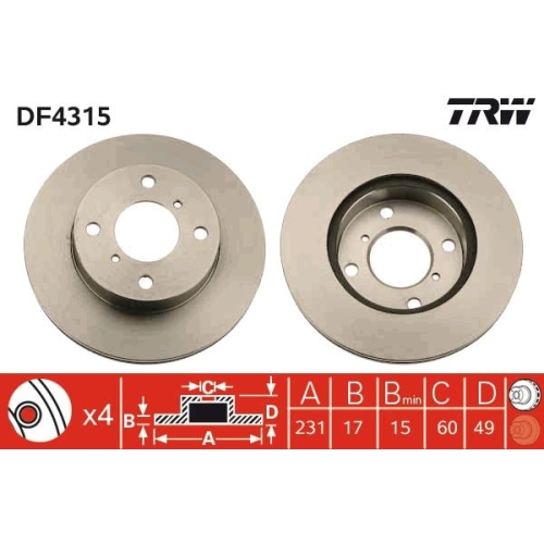 TRW Bremsscheibe DF4315