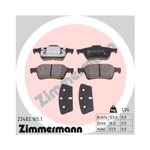 ZIMMERMANN Bremsbelagsatz, Scheibenbremse 23482.165.1