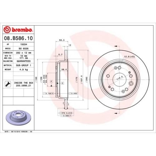 BREMBO Bremsscheibe PRIME LINE 08.B586.10