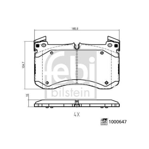 FEBI BILSTEIN Bremsbelagsatz, Scheibenbremse 1000647