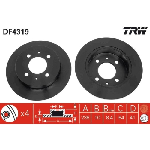 TRW Bremsscheibe DF4319