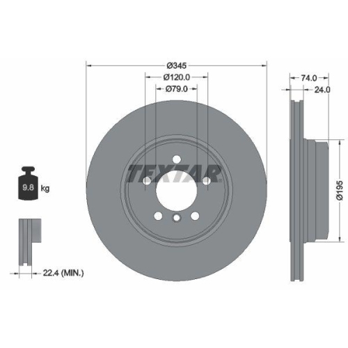 TEXTAR Bremsscheibe PRO+ 92155005