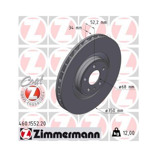 ZIMMERMANN Bremsscheibe COAT Z 460.1552.20