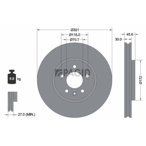 PAGID Bremsscheibe 55568NC