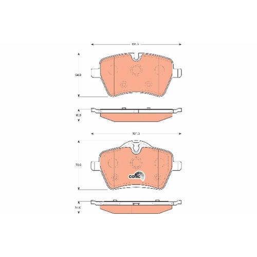 TRW Bremsbelagsatz, Scheibenbremse COTEC GDB1712