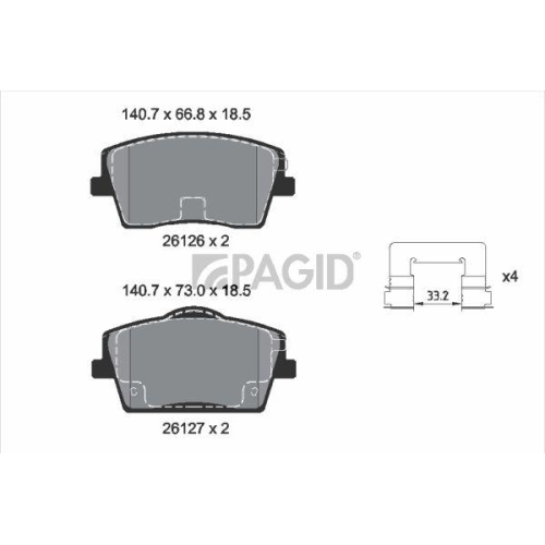 PAGID Bremsbelagsatz, Scheibenbremse T3177N