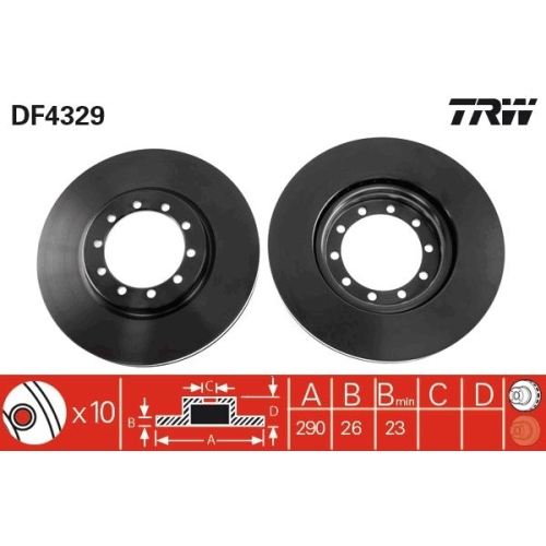 TRW Bremsscheibe DF4329