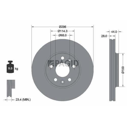 PAGID Bremsscheibe 55688NC
