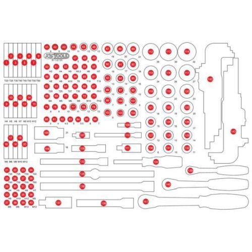 KS TOOLS Schaumstoffeinlage, Sortimentskasten 811.0159-97