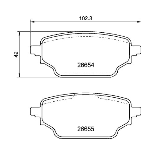 HELLA Bremsbelagsatz, Scheibenbremse 8DB 355 046-001