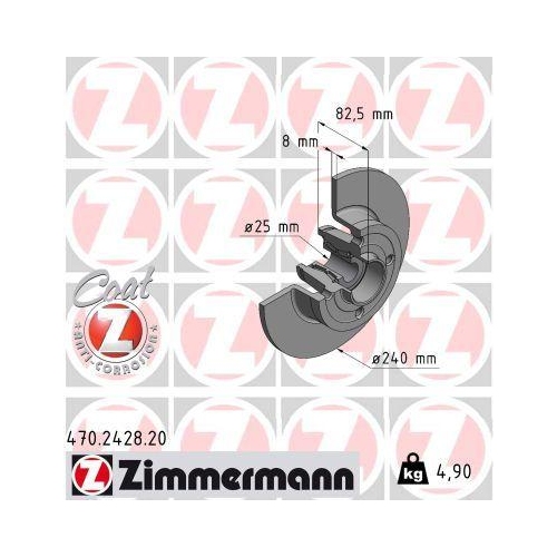 ZIMMERMANN Bremsscheibe COAT Z 470.2428.20