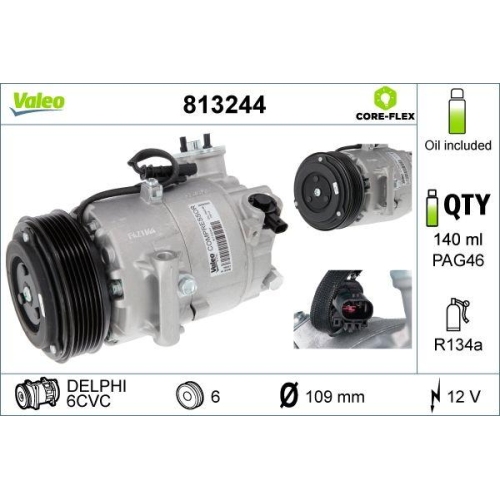 VALEO Kompressor, Klimaanlage VALEO CORE-FLEX 813244
