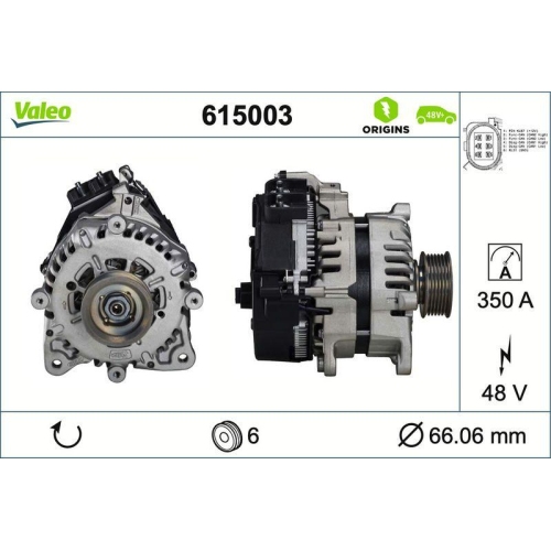 VALEO Startergenerator VALEO ORIGINS NEW 48V IBSG OE TECHNOLOGIE 615003