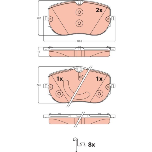 TRW Bremsbelagsatz, Scheibenbremse