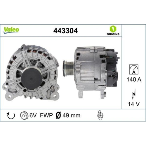 VALEO Generator VALEO ORIGINS - NEW O.E. TECHNOLOGIE 443304