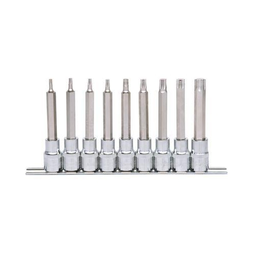1/2 Zoll CHROMEplus Bit-Stecknuss-Satz Torx, lang, 9-tlg T20-T60 KS TOOLS