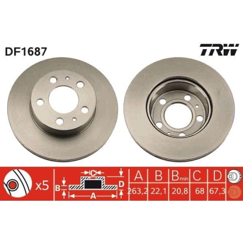 TRW Bremsscheibe DF1687