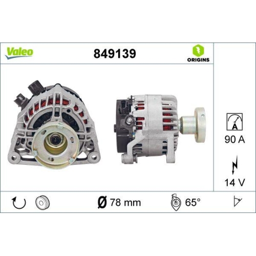 VALEO Generator VALEO ORIGINS - NEW O.E. TECHNOLOGIE 849139