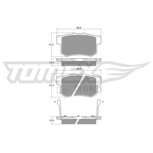 TOMEX Brakes Bremsbelagsatz, Scheibenbremse TX 11-00