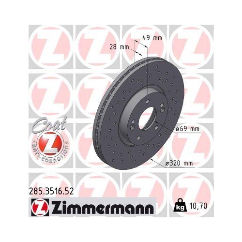 ZIMMERMANN Bremsscheibe SPORT Z 285.3516.52