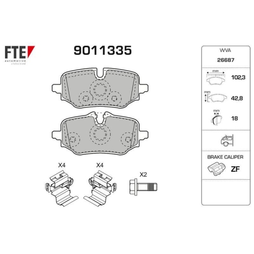 FTE Bremsbelagsatz, Scheibenbremse 9011335
