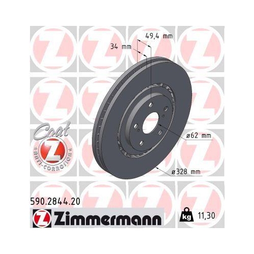 ZIMMERMANN Bremsscheibe COAT Z 590.2844.20